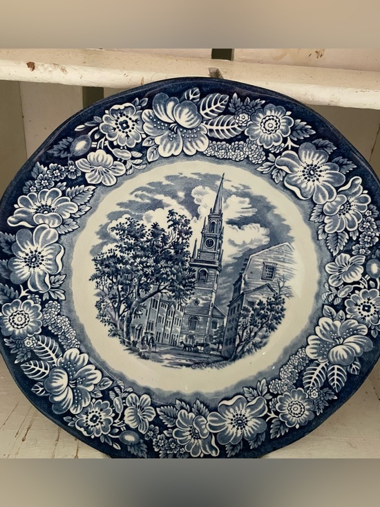 Staffordshire Other - Staffordshire Liberty Blue Historical Saucer Bowl Vintage